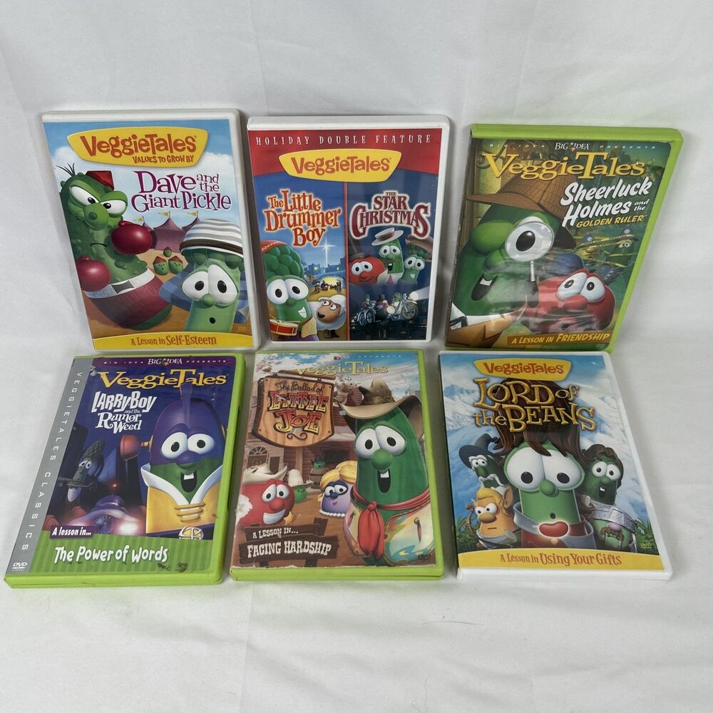 VeggieTales DVD Bundle Sheerluck Holmes Christmas Larry Beans Joe Dave Pickle